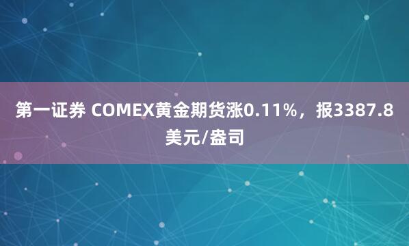 第一证券 COMEX黄金期货涨0.11%，报3387.8美元/盎司