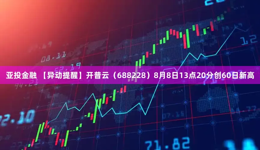 亚投金融 【异动提醒】开普云（688228）8月8日13点20分创60日新高